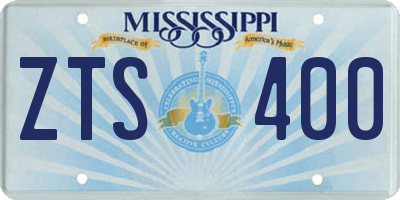 MS license plate ZTS400