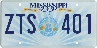 MS license plate ZTS401