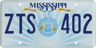 MS license plate ZTS402