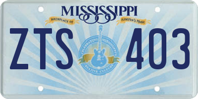 MS license plate ZTS403