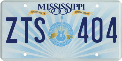 MS license plate ZTS404