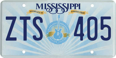 MS license plate ZTS405