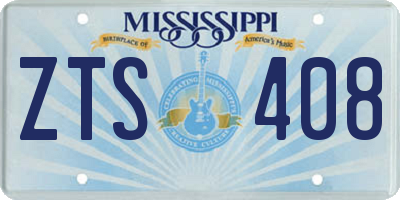 MS license plate ZTS408