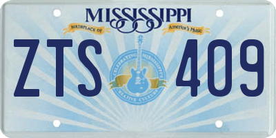 MS license plate ZTS409