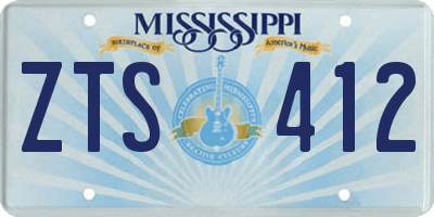 MS license plate ZTS412