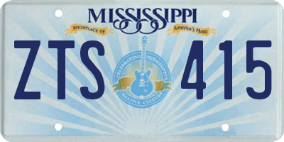 MS license plate ZTS415