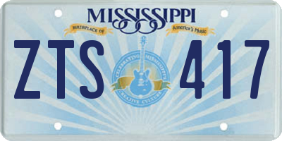 MS license plate ZTS417