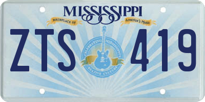 MS license plate ZTS419