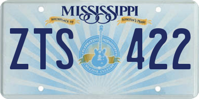 MS license plate ZTS422