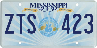MS license plate ZTS423