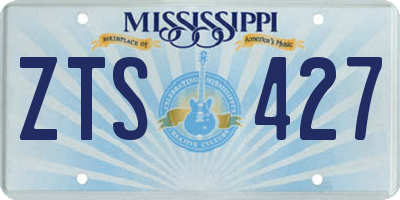 MS license plate ZTS427