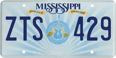 MS license plate ZTS429