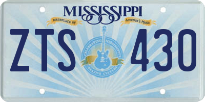 MS license plate ZTS430