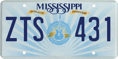 MS license plate ZTS431
