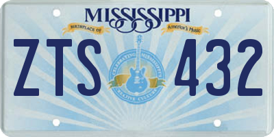 MS license plate ZTS432