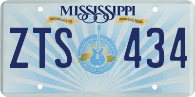 MS license plate ZTS434