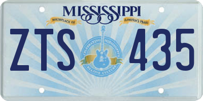 MS license plate ZTS435