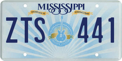 MS license plate ZTS441