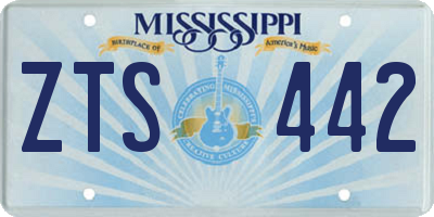 MS license plate ZTS442