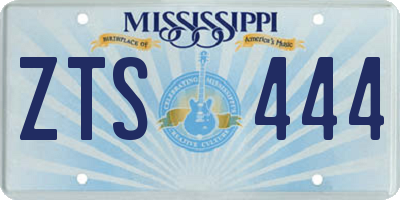 MS license plate ZTS444