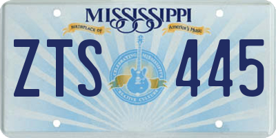MS license plate ZTS445