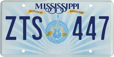MS license plate ZTS447