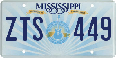 MS license plate ZTS449