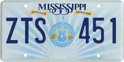 MS license plate ZTS451
