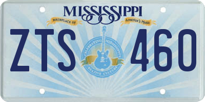 MS license plate ZTS460