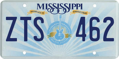 MS license plate ZTS462