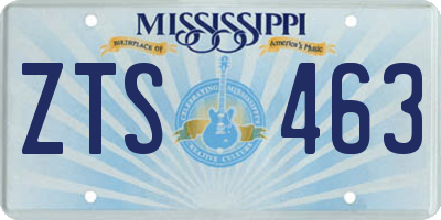 MS license plate ZTS463