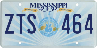 MS license plate ZTS464