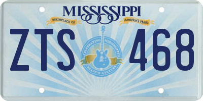 MS license plate ZTS468