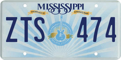MS license plate ZTS474