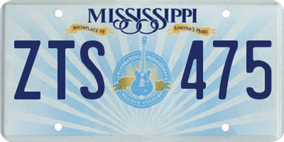 MS license plate ZTS475