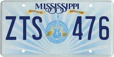 MS license plate ZTS476