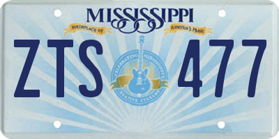 MS license plate ZTS477