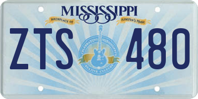 MS license plate ZTS480