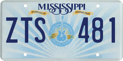 MS license plate ZTS481