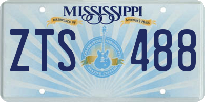 MS license plate ZTS488