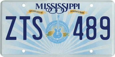 MS license plate ZTS489