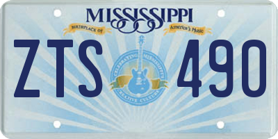 MS license plate ZTS490