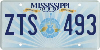 MS license plate ZTS493