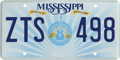 MS license plate ZTS498