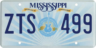 MS license plate ZTS499