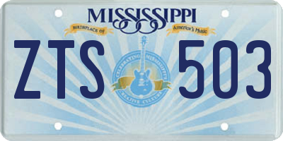 MS license plate ZTS503