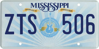 MS license plate ZTS506