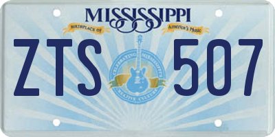 MS license plate ZTS507