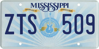 MS license plate ZTS509