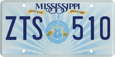 MS license plate ZTS510